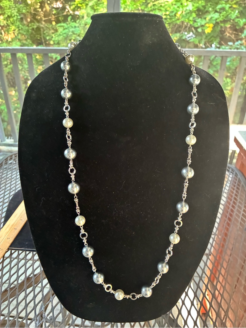 Vintage Talbot’s Faux Pearl Station Necklace